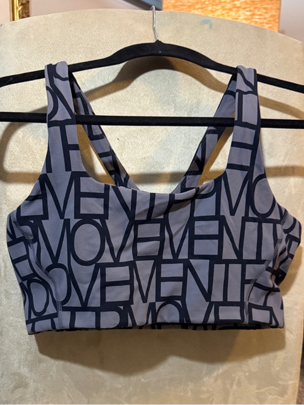 FP Movement by Free People Gray & Black Logo Sports Bra size M